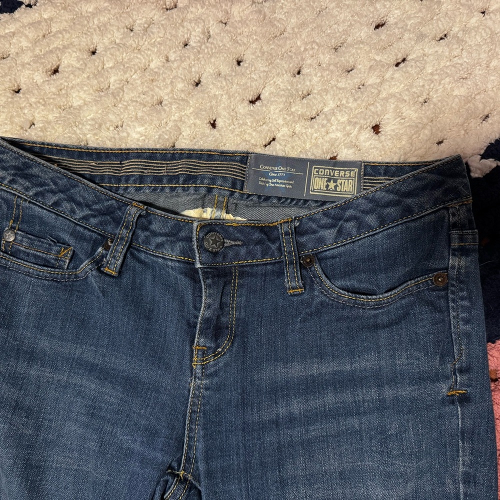 Converse Dark Blue Women's Low-Rise Bootcut Jeans - Picture 4 of 8